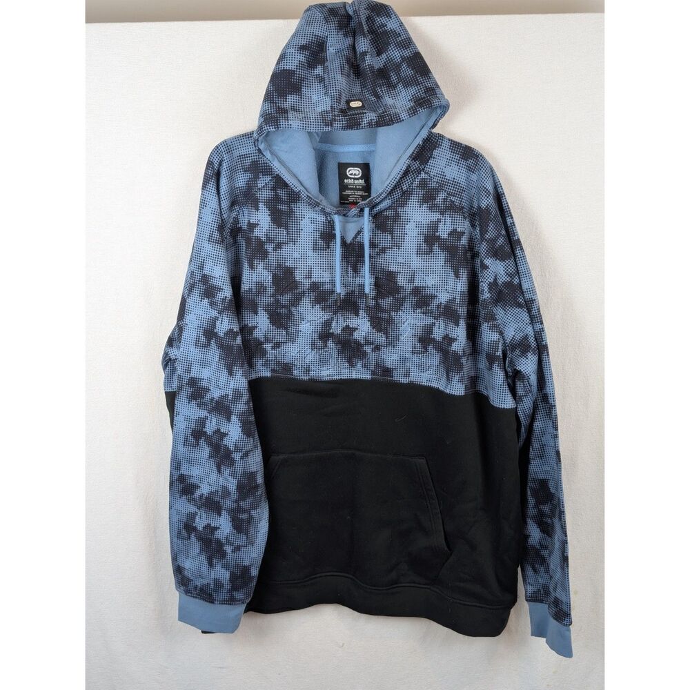 Y2K Ecko Unltd. Hoodie Hooded Sweater Black/Blue Men's Size 3XL/XXXL